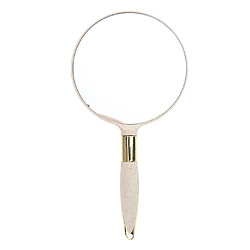 miroir de poche en plastique portable pour maquillage de vanité salon de voyage à domicile beige