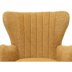 Mendler Lounge-Sessel HWC-K37, Cocktail-/Ohrensessel Polsterstuhl Retro Vintage Stoff Chenille (500g/m²) Öko-Tex ~ jaune pas cher