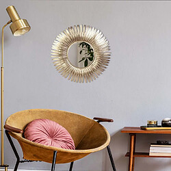 The Home Deco Factory Miroir plumes en métal doré 53 cm.