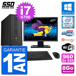 PC Tour HP EliteDesk 800 G2 Ecran 27" i7-6700 RAM 8Go SSD 960Go Windows 10 Wifi - Occasion