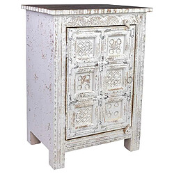 Table de Nuit Alexandra House Living Blanc Marron 40 x 53 x 73 cm