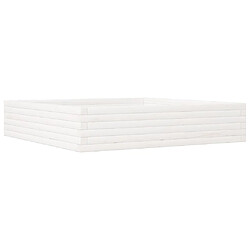 vidaXL Jardinière blanc 110x110x23 cm bois de pin massif