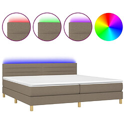 Sommier à lattes,Cadre à lattes de lit et matelas et LED pour Adulte Taupe 200x200cm Tissu -MN97385