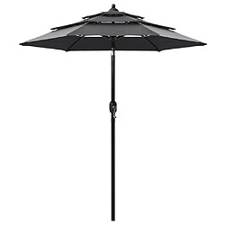 ComfortXL Parasol à 3 Niveaux Avec Mât En Aluminium Anthracite 2 M