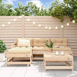 Maison Chic Salon de jardin 5 pcs + coussins - Mobilier/Meubles de jardin - Table et chaises d'extérieur bois massif -MN92603