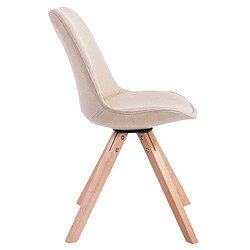 Acheter Decoshop26 Lot de 4 chaises de salle à manger design scandinave en tissu crème et pieds en bois clair forme carré 10_0003202