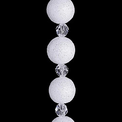 Guirlande de Noël Perles Polaire 144cm Blanc