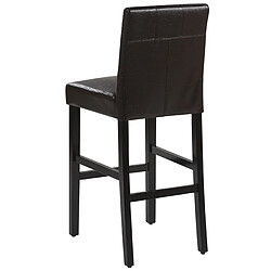 Beliani Tabouret de bar Set de 2 Cuir PU Marron MADISON pas cher