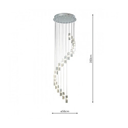 Luminaire Center Suspension Galileo Cristal,chrome poli 20 ampoules 300cm pas cher