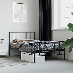 Avis vidaXL Cadre de lit métal sans matelas avec pied de lit noir 90x190 cm