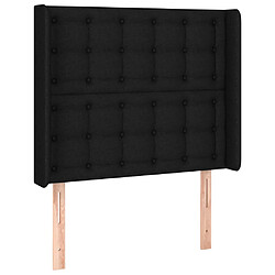 vidaXL Tête de lit avec oreilles Noir 83x16x118/128 cm Tissu