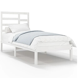 vidaXL Cadre de lit sans matelas blanc bois massif 100x200 cm