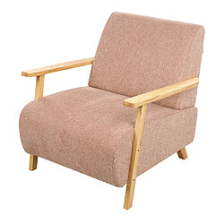 Beliani Fauteuil LESJA Tissu Rose pas cher