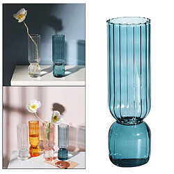 Acheter Table De Vase à Fleur En Verre Moderne Hydroponique Terrarium Porte-plante Conteneur Cylindre Bleu