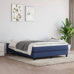 vidaXL Cadre de lit sans matelas bleu 140x190 cm tissu 