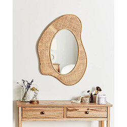 Beliani Miroir DORNES Rotin Naturel