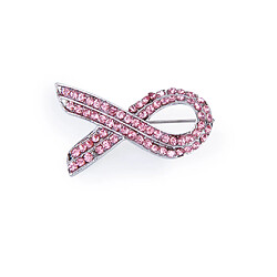 Avis Broche Pin en Strass Ruban Sensibilisation au Cancer du Sein Rose