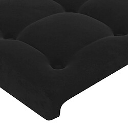 Maison Chic Tête de lit scandinave à LED,meuble de chambre Noir 203x16x118/128 cm Velours -MN31872 pas cher