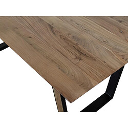 Vente-Unique Table à manger 6 personnes en bois d'acacia et métal noir - Naturel - SELOA pas cher