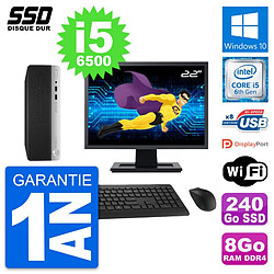 PC HP ProDesk 400 G4 SFF Ecran 22" i5-6500 RAM 8Go SSD 240Go Windows 10 Wifi - Occasion