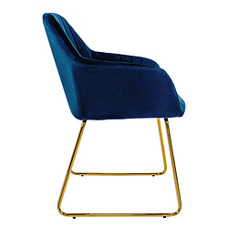 Avis ML-Design Lot de 8 chaises de salle à manger bleu assise en velours pieds dorés en métal