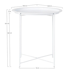 Acheter EPIKASA Table Basse Bastia, Blanc, Métal, 47x47x50 cm