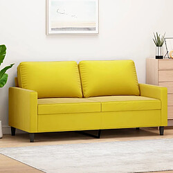 Maison Chic Canapé à 2 places,Sofa de Salon,Canapé droit Jaune 140 cm Velours -GKD339979