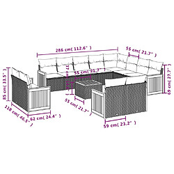 Avis Maison Chic Salon de jardin avec coussins 13 pcs | Ensemble de Table et chaises | Mobilier d'Extérieur beige résine tressée -GKD19296