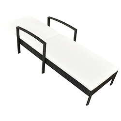 Avis Maison Chic Chaise longue avec coussin | Bain de soleil Relax | Transat Résine tressée Noir -GKD72060