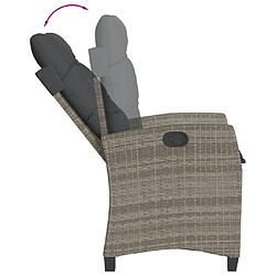 Acheter vidaXL Ensemble à manger de jardin et coussins 7 pcs gris rotin