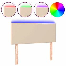 Maison Chic Tête de lit scandinave à LED,meuble de chambre Cappuccino 90x5x78/88 cm Similicuir -MN70984