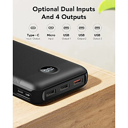 Acheter SANAG Power Bank 20W Pd, Powerbank Usb C Batterie Externe Pour Téléphone Portable Avec 4 Sorties Et 2 Entrées Led Chargeur Portable, Compatible Avec Iphone Samsung Huawei Tablet.