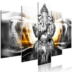 Artgeist Tableau - Buddha Style (5 Parts) Silver Wide [100x50]