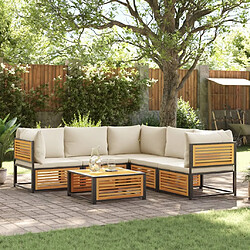 vidaXL Salon de jardin avec coussins 6 pcs bois d'acacia solide