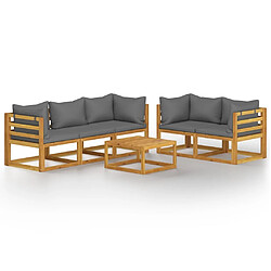 Maison Chic Salon de jardin 6 pcs - Table et chaises d'extérieur - Mobilier/Meubles de jardin Moderne avec coussin Bois d'acacia solide -MN78503