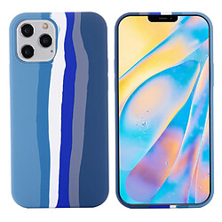 Coque en silicone style arc-en-ciel bleu pour votre Apple iPhone 12/12 Pro 6.1 pouces