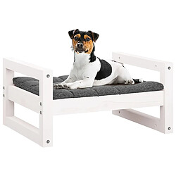 Avis vidaXL Lit pour chien Blanc 55,5x45,5x28 cm Bois de pin solide