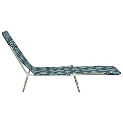 Acheter Maison Chic Lot de 2 Chaises longues pliables | Bain de soleil Relax | Transat Acier et tissu Motif de feuilles -GKD59125