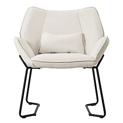 ML-Design Fauteuil 2 places Fauteuil relax Coussin de dossier Fauteuil de salon Lin Beige