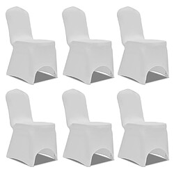 vidaXL Housses élastiques de chaise Blanc 12 pcs