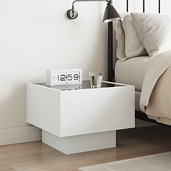 Avis vidaXL Table de chevet avec LED infini blanc 40x40x30 cm