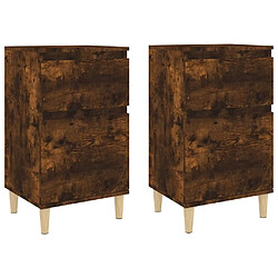 Maison Chic Lot de 2 Tables de chevet - Tables de Nuit chêne fumé 40x35x70 cm