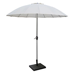 Alter Parasol en aluminium à manivelle, tissu polyester écru et structure couleur anthracite, diamètre 2,7 m