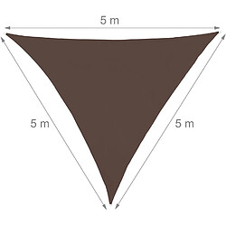 Helloshop26 Voile d'ombrage triangle 5 x 5 x 5 m brun 13_0002939_3