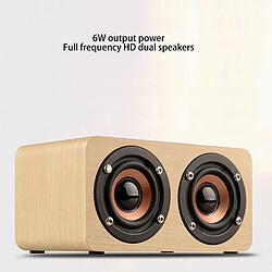 ComfortXL Enceinte bluetooth sans fil rétro avec subwoofer portable et microphone pour ordinateur de bureau, télévision - grain de bois jaune pas cher