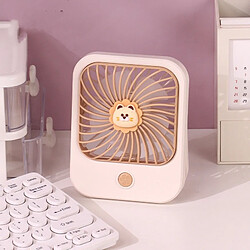 (Blanc) Petit Ventilateur Portatif Chargement Usb Ventilateur Portable à Cinq Pales De Refroidissement Par Brise Puissant