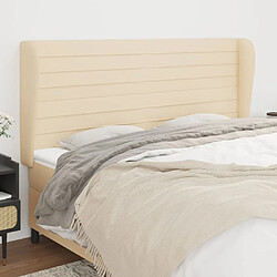 Maison Chic Tête de lit scandinave avec oreilles,meuble de chambre Crème 203x23x118/128 cm Tissu -MN17448