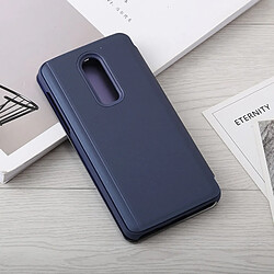 Avis Wewoo Coque Etui en cuir pour miroir OnePlus 6 avec support bleu