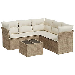 Maison Chic Salon de jardin avec coussins 6 pcs | Ensemble de Table et chaises | Mobilier d'Extérieur beige résine tressée -GKD31304