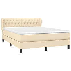 Avis Maison Chic Lit Adulte - Lit simple Lit à sommier tapissier avec matelas moelleux - Meuble de Chambre - Crème 140x200 cm Tissu -MN46214